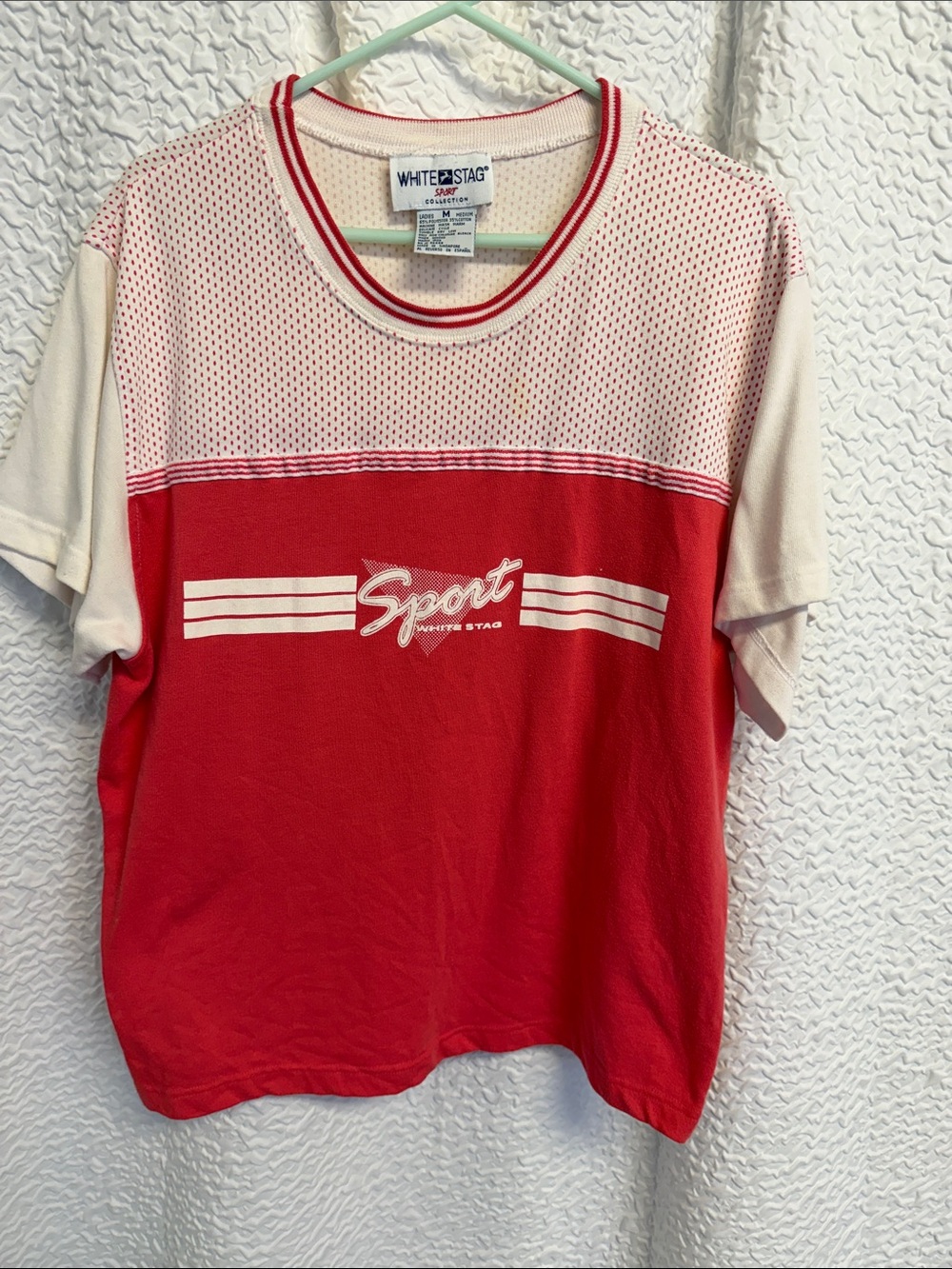 Vintage 80s/90s White Stag Sport Collection Retro Colorblock Mesh Panel Tee